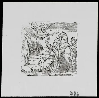 estampe Apparition d'un ange au dessus d'un homme 1985.51.713.1 Photo