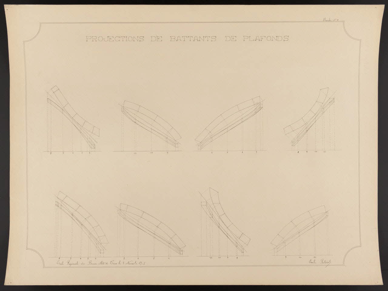 dessin PROJECTIONS DE BATTANTS DE PLAFONDS 1985.51.780 Photo