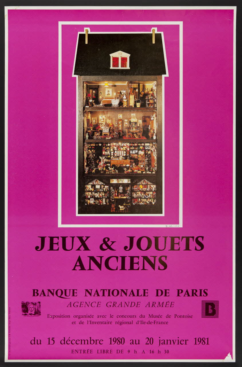 estampe JEUX & JOUETS  ANCIENS  BANQUE NATIONALE DE PARIS  AGENCE GRANDE ARMEE  Exposition organisée avec le concours du Musée de Pontoise  et de l'Inventaire régional d'Ile-de-France  du 15 décembre 1980 au 1985.51.79 Photo