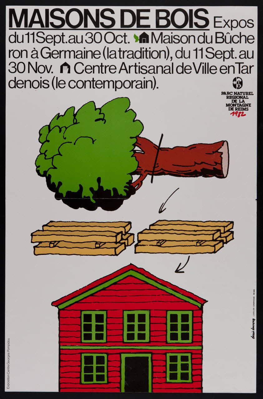 estampe MAISONS DE BOIS 1982 1985.51.99 Photo