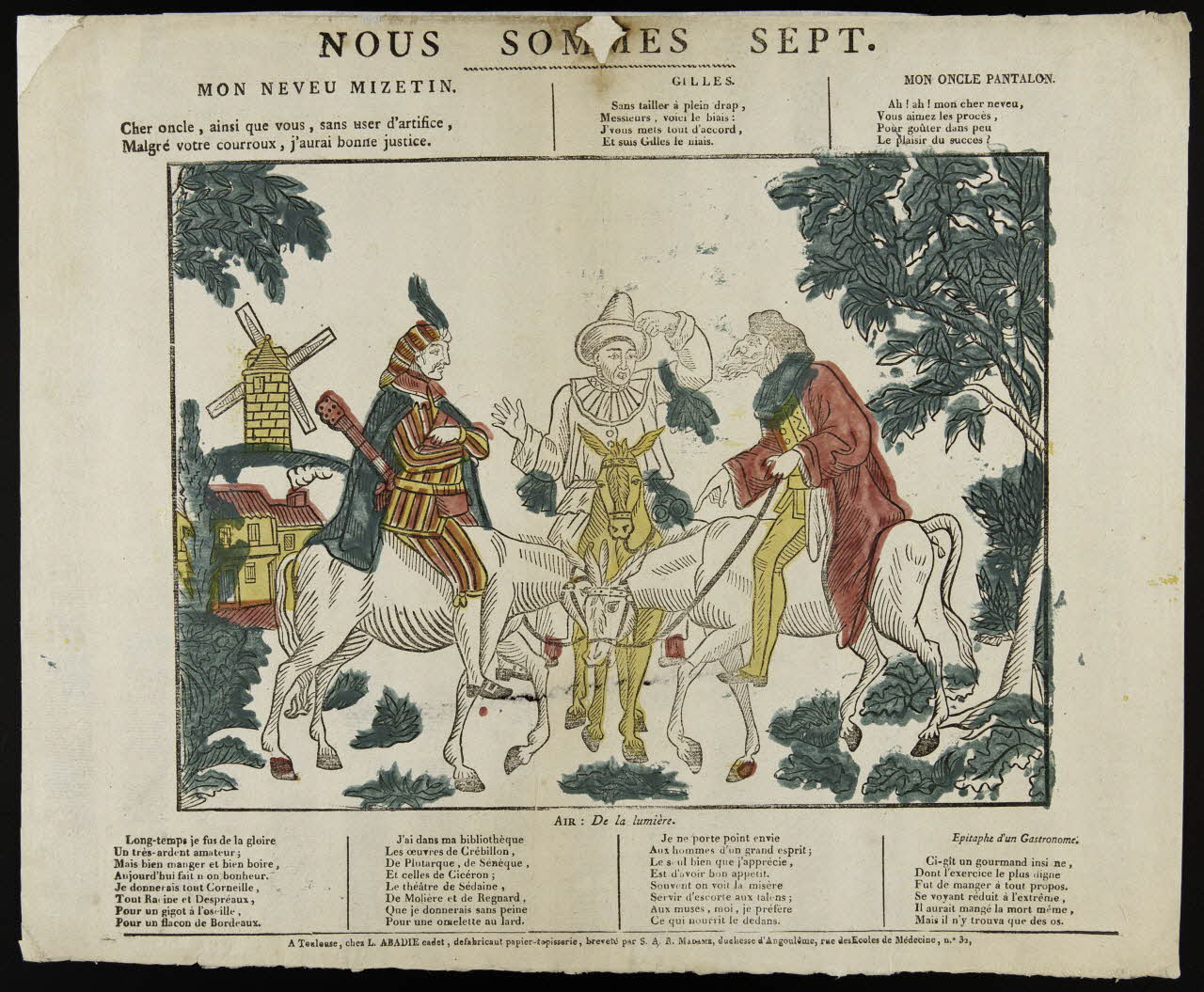 Louis Abadie imagerie ancienne NOUS SOMMES SEPT. Toulouse 1815-1824 1985.59.11 Photo