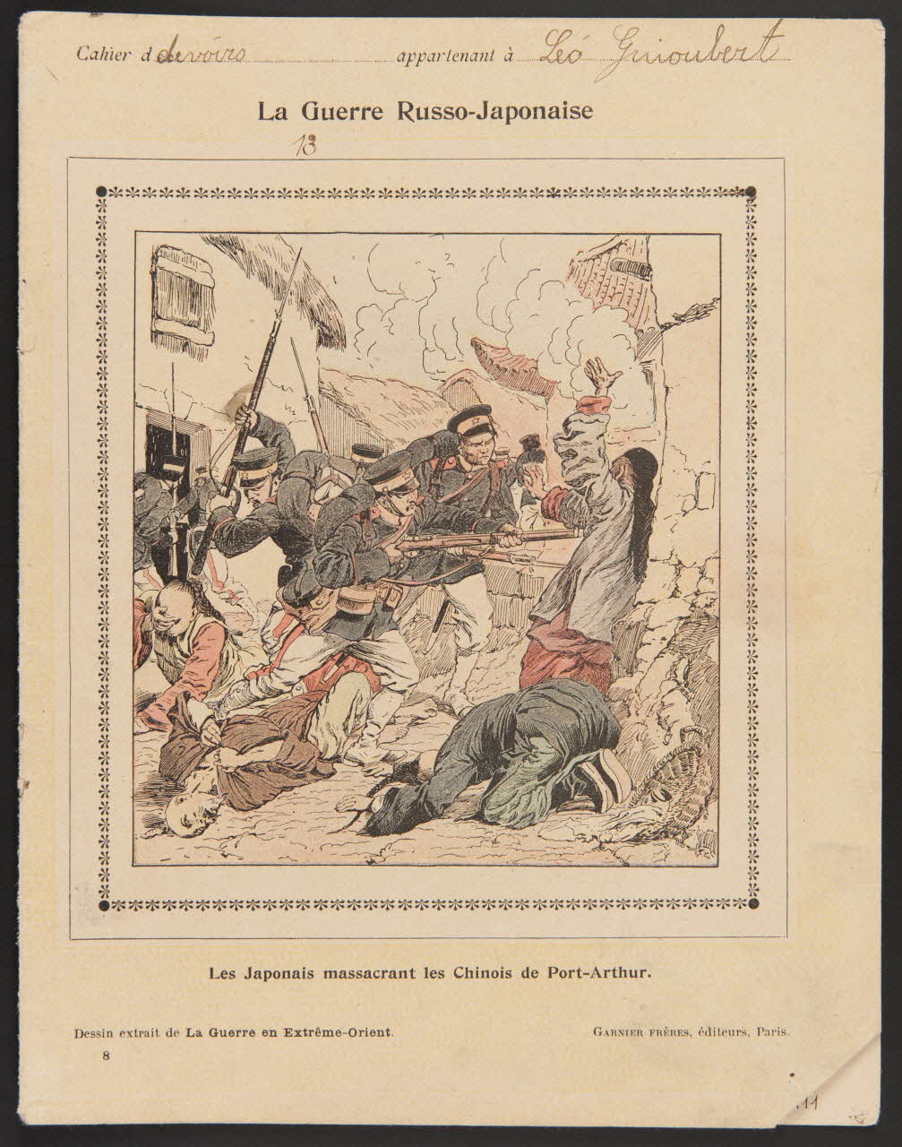 estampe La Guerre Russo-Japonaise  Les Japonais massacrant les Chinois de Port-Arthur. 1985.61.111 Photo