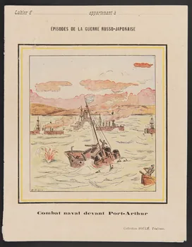 estampe EPISODES DE LA GUERRE RUSSO-JAPONAISE  Combat naval devant Port-Arthur 1985.61.115  Photo