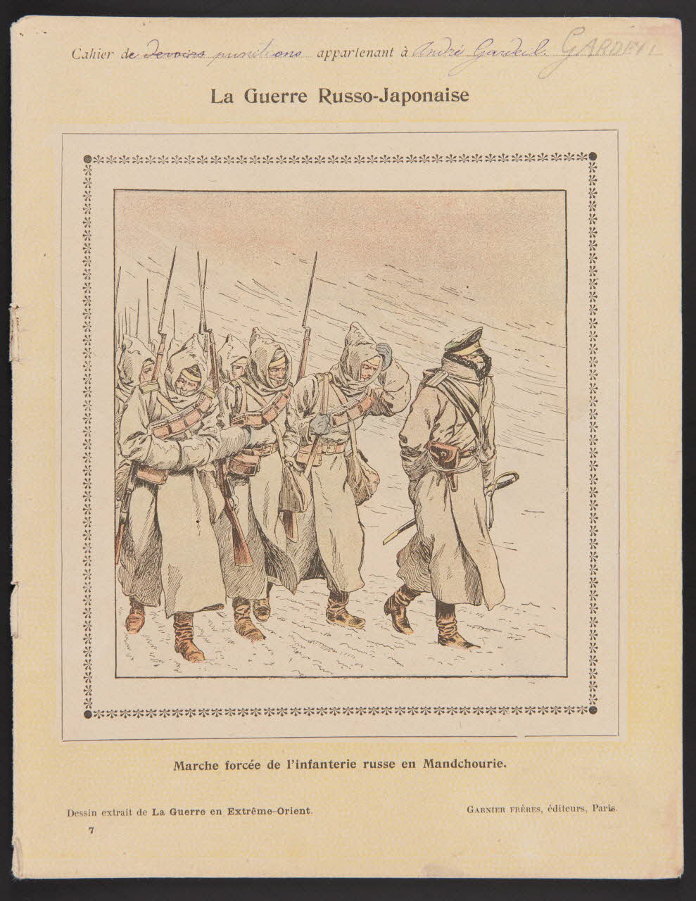 estampe La Guerre Russo-Japonaise  Marche forcée de l'infanterie russe en Mandchourie. 1985.61.117 Photo