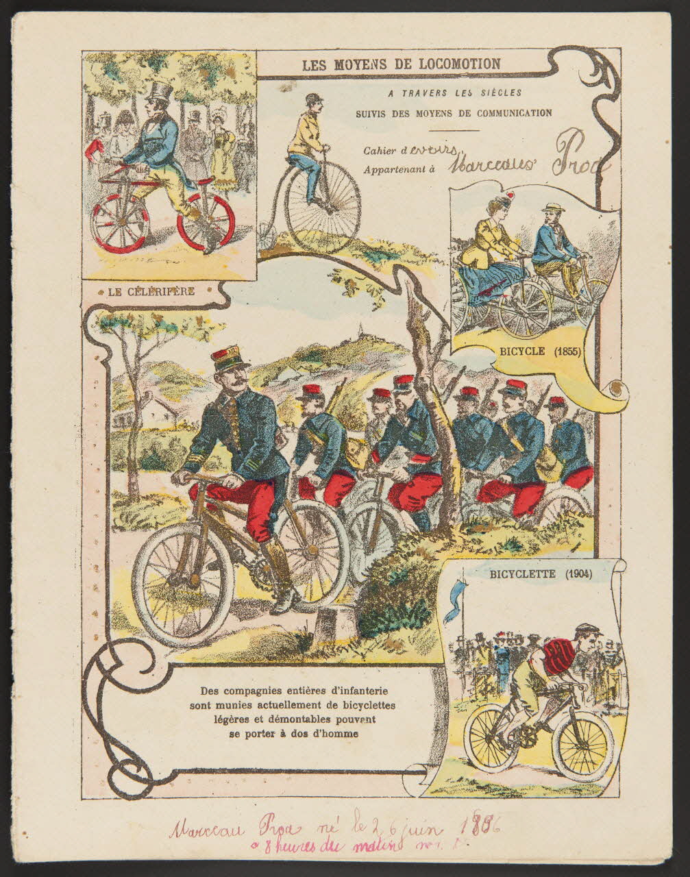 estampe LES MOYENS DE LOCOMOTION  A TRAVERS LES SIECLES 1985.61.12 Photo