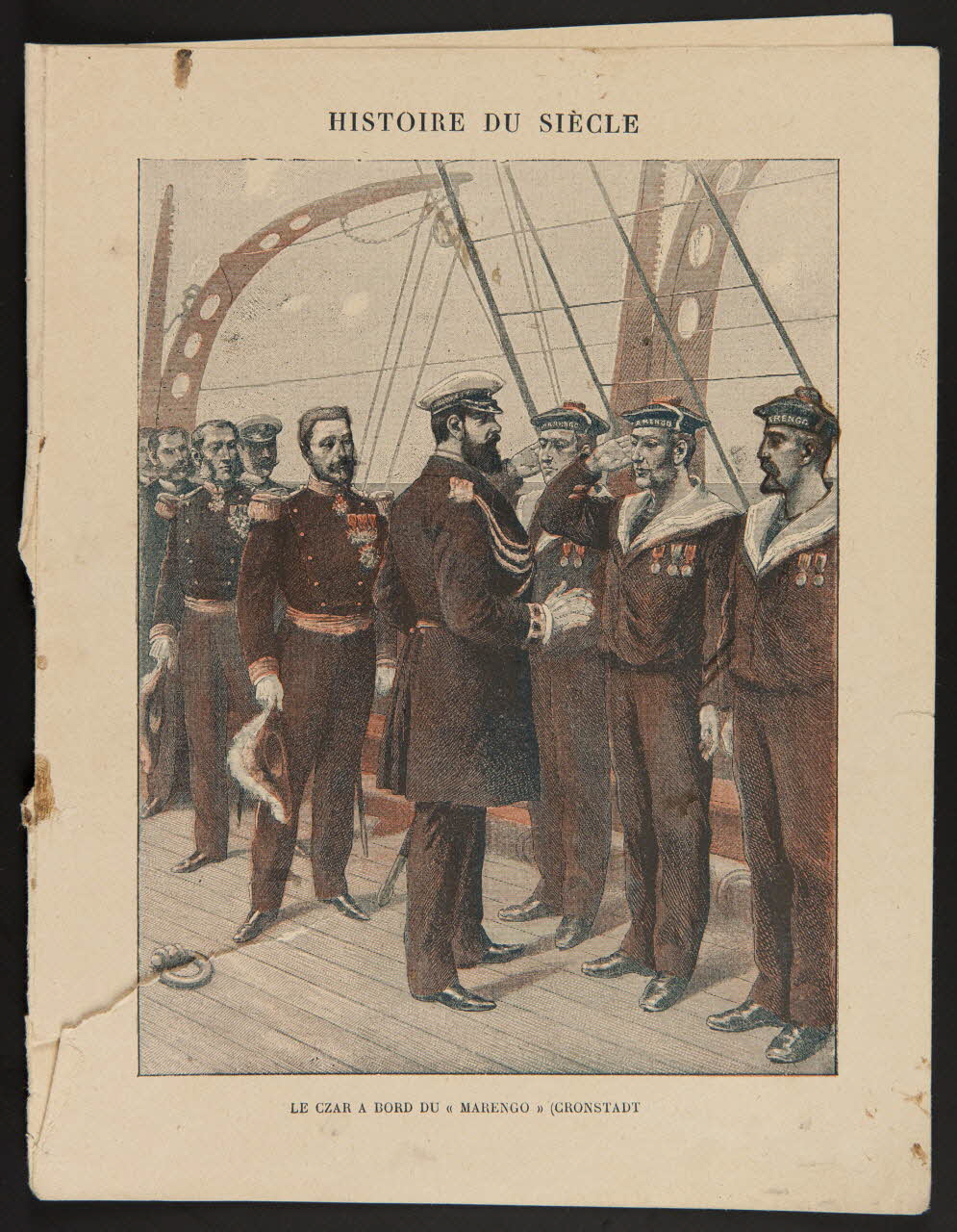 estampe LE CZAR A BORD DU "MARENGO" (CRONSTADT 1985.61.129 Photo