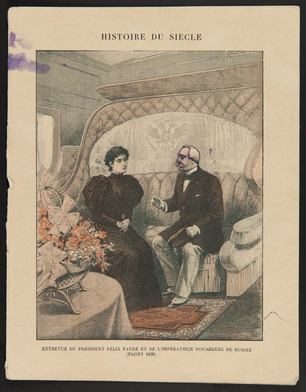 estampe ENTREVUE DU PRESIDENT FELIX FAURE ET DE L'IMPERATRICE DOUAIRIERE DE RUSSIE (PAGNY 1896) 1985.61.133 Photo