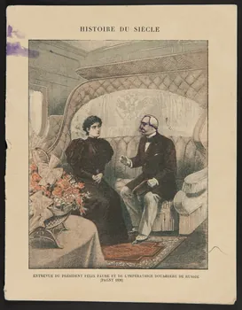 estampe ENTREVUE DU PRESIDENT FELIX FAURE ET DE L'IMPERATRICE DOUAIRIERE DE RUSSIE (PAGNY 1896) 1985.61.133 Photo