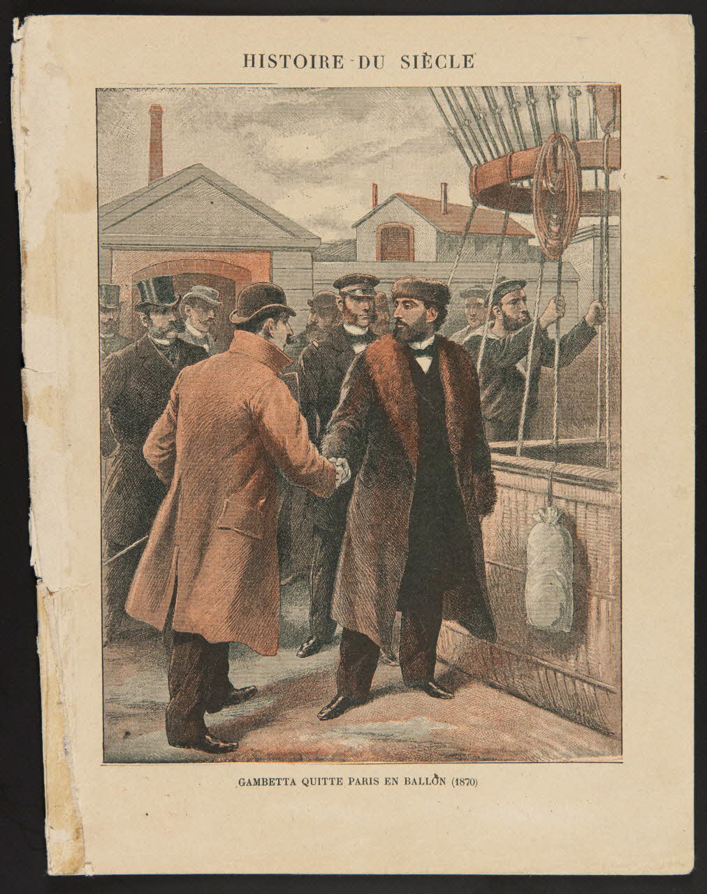 estampe GAMBETTA QUITTE PARIS EN BALLON (1870) 1985.61.135 Photo