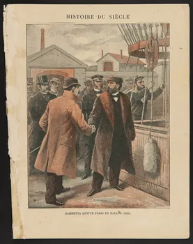 estampe GAMBETTA QUITTE PARIS EN BALLON (1870) 1985.61.135 Photo