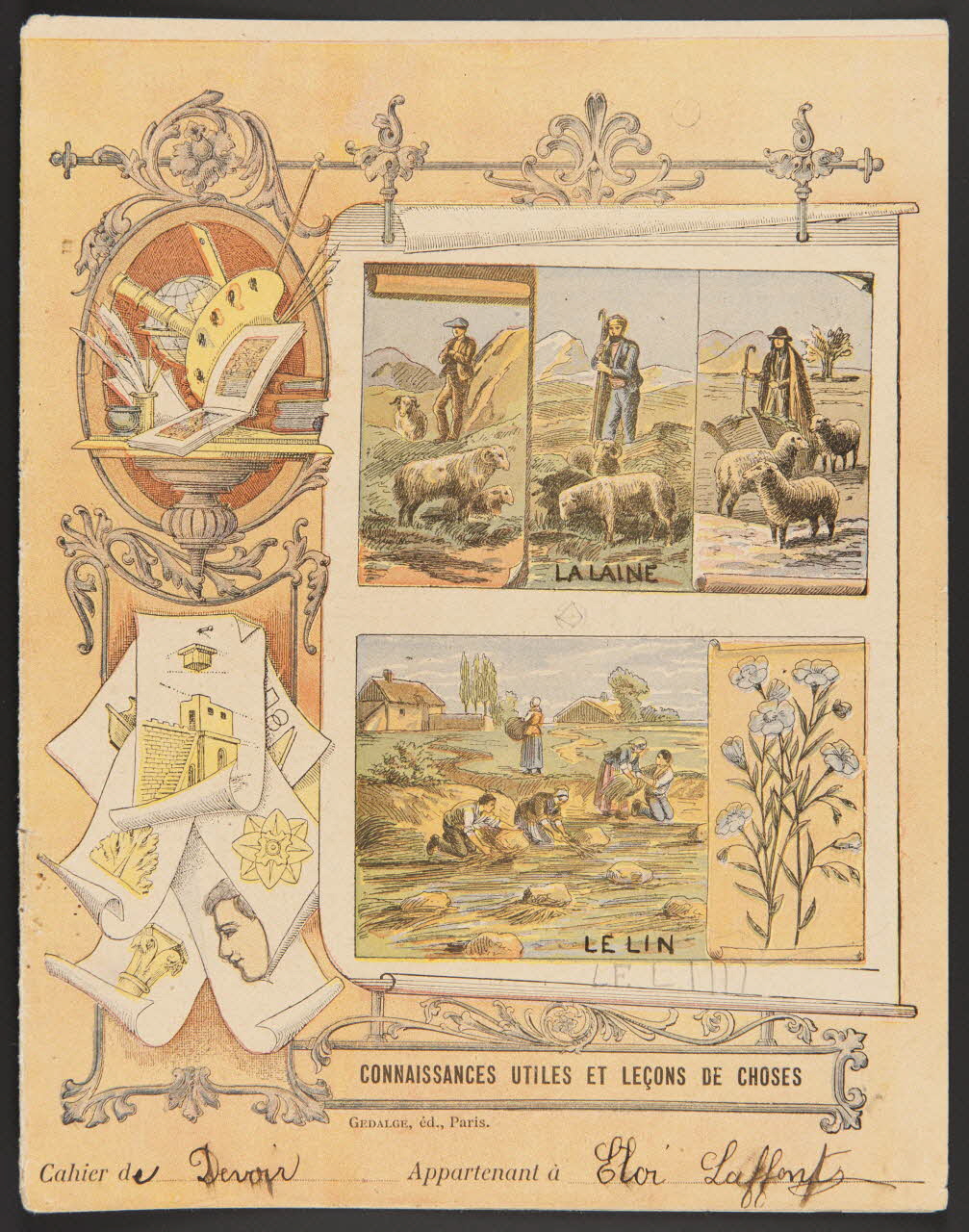 estampe CONNAISSANCES UTILES ET LECONS DE CHOSES  LA LAINE  LE LIN 1985.61.16 Photo