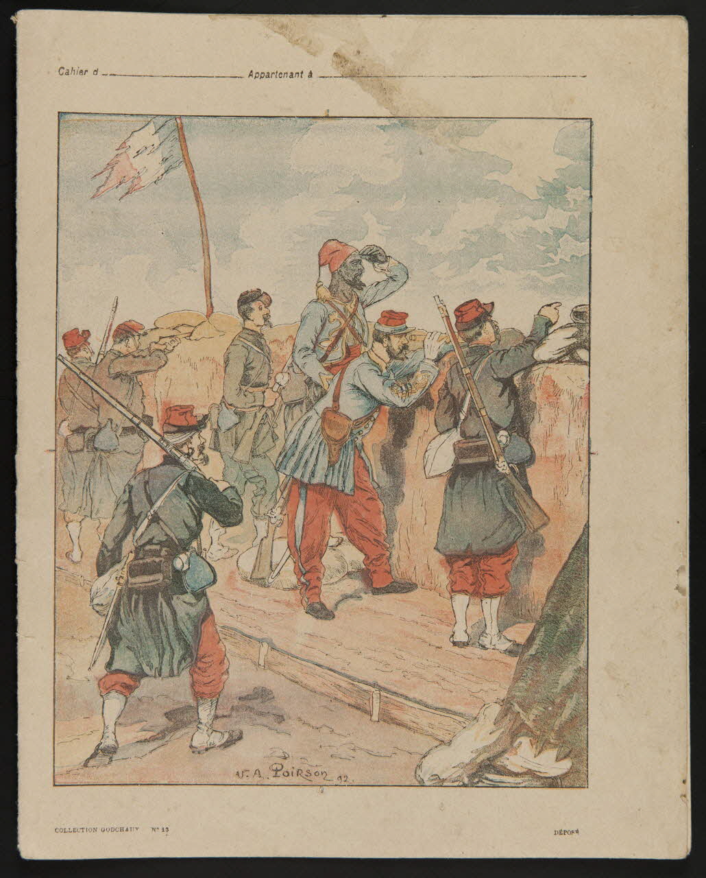 estampe Soldats observant l'ennemi depuis une tranchée 1985.61.163 Photo