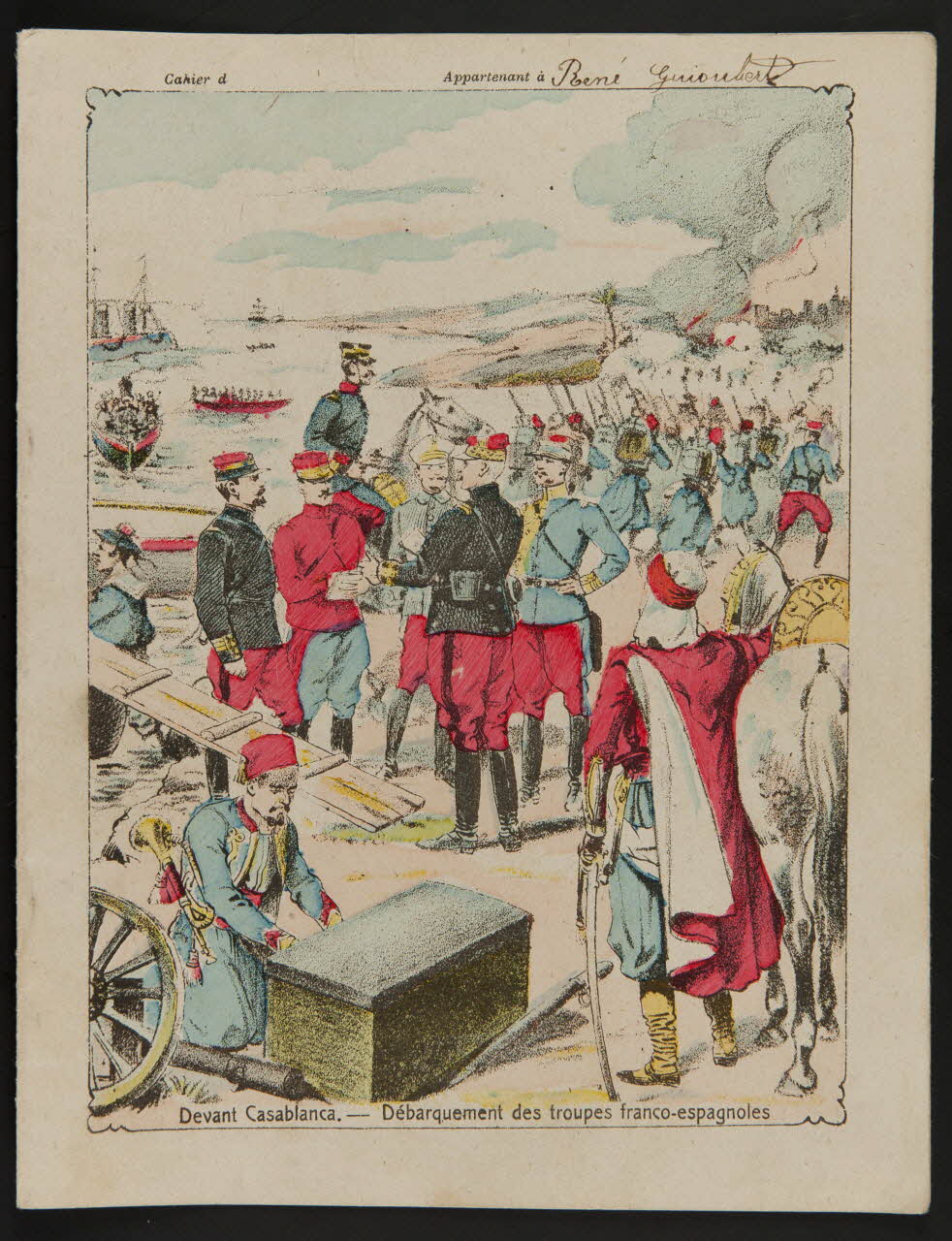 estampe Devant Casablanca. - Débarquement des troupes franco-espagnoles 1985.61.168 Photo