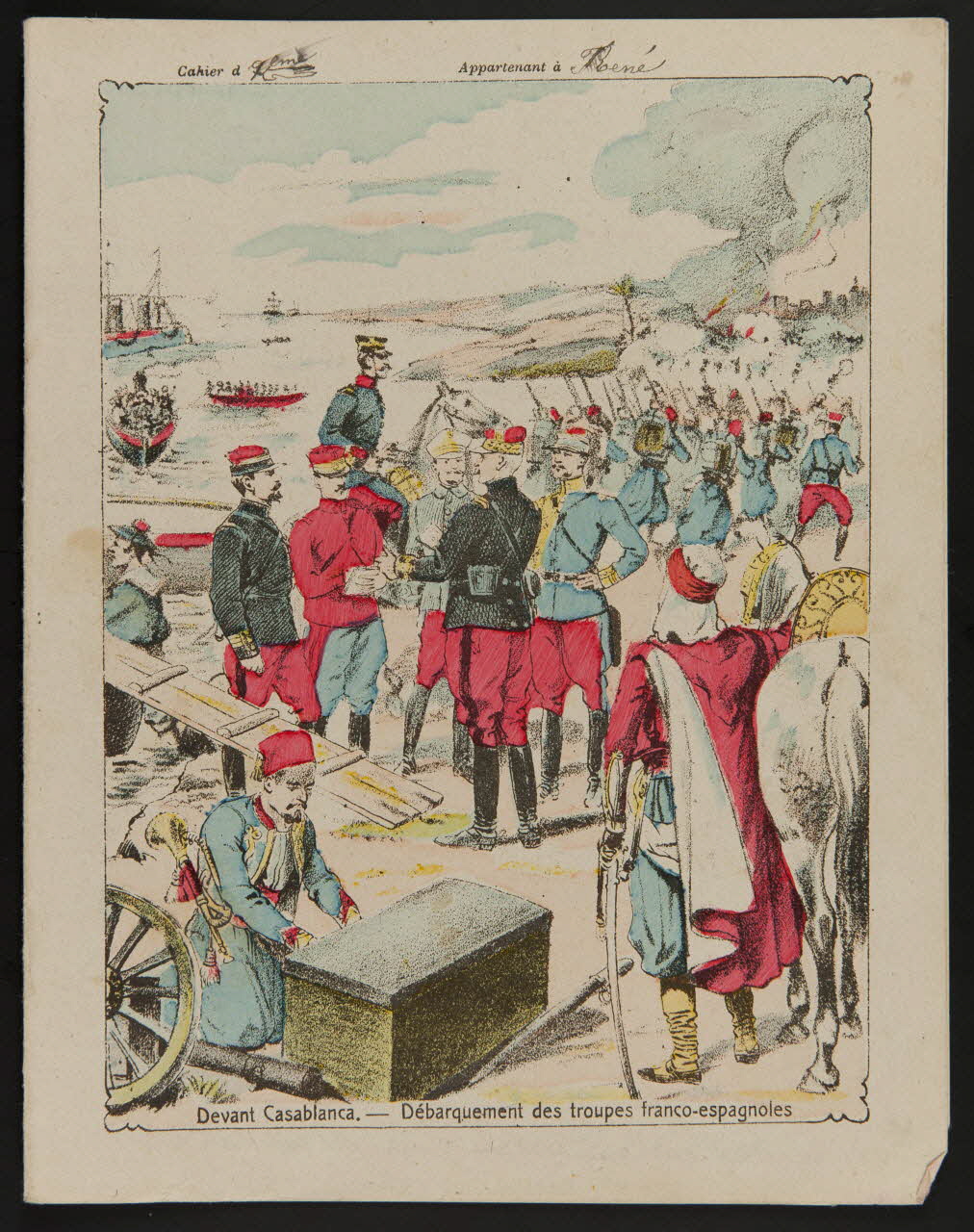 estampe Devant Casablanca. - Débarquement des troupes franco-espagnoles 1985.61.172 Photo