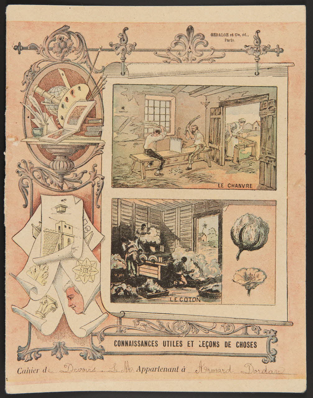 estampe CONNAISSANCES UTILES ET LECONS DE CHOSES  LE CHANVRE  LE COTON 1985.61.18 Photo