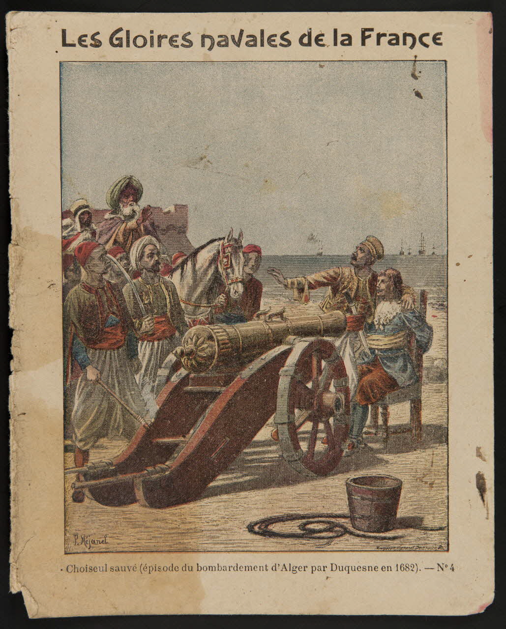 estampe Les Gloires navales de la France  Choiseul sauvé (épisode du bombardement d'Alger par Dusquesne en 1682). - N°4 1985.61.180 Photo