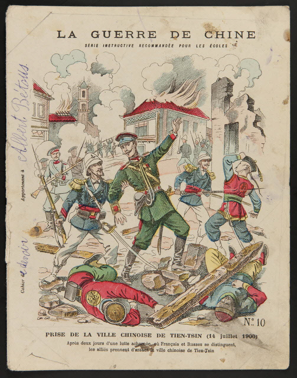 estampe LA GUERRE DE CHINE  PRISE DE LA VILLE CHINOISE DE TIEN-TSIN (14 juillet 1900) 1985.61.189 Photo