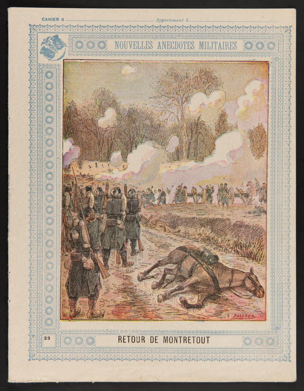 estampe NOUVELLES ANECDOTES MILITAIRES  RETOUR DE MONTRETOUT 1985.61.205 Photo