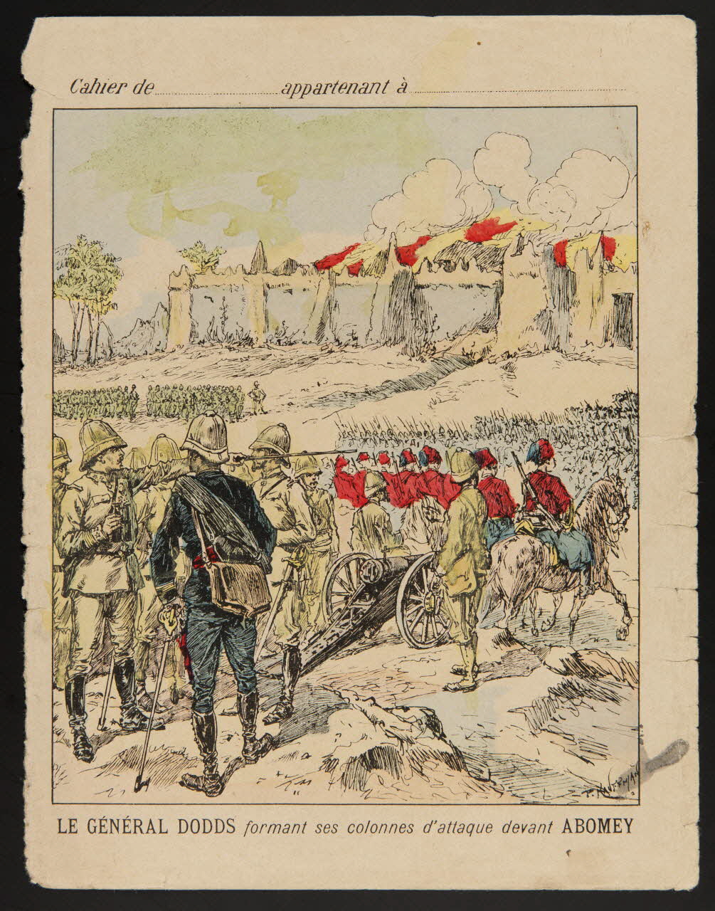 estampe LE GENERAL DODDS formant ses colonnes d'attaque devant ABOMEY 1985.61.213 Photo