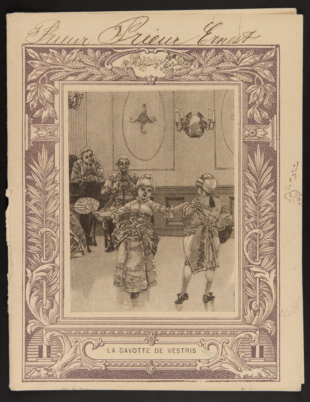 estampe LA GAVOTTE DE VESTRIS 1985.61.217 Photo