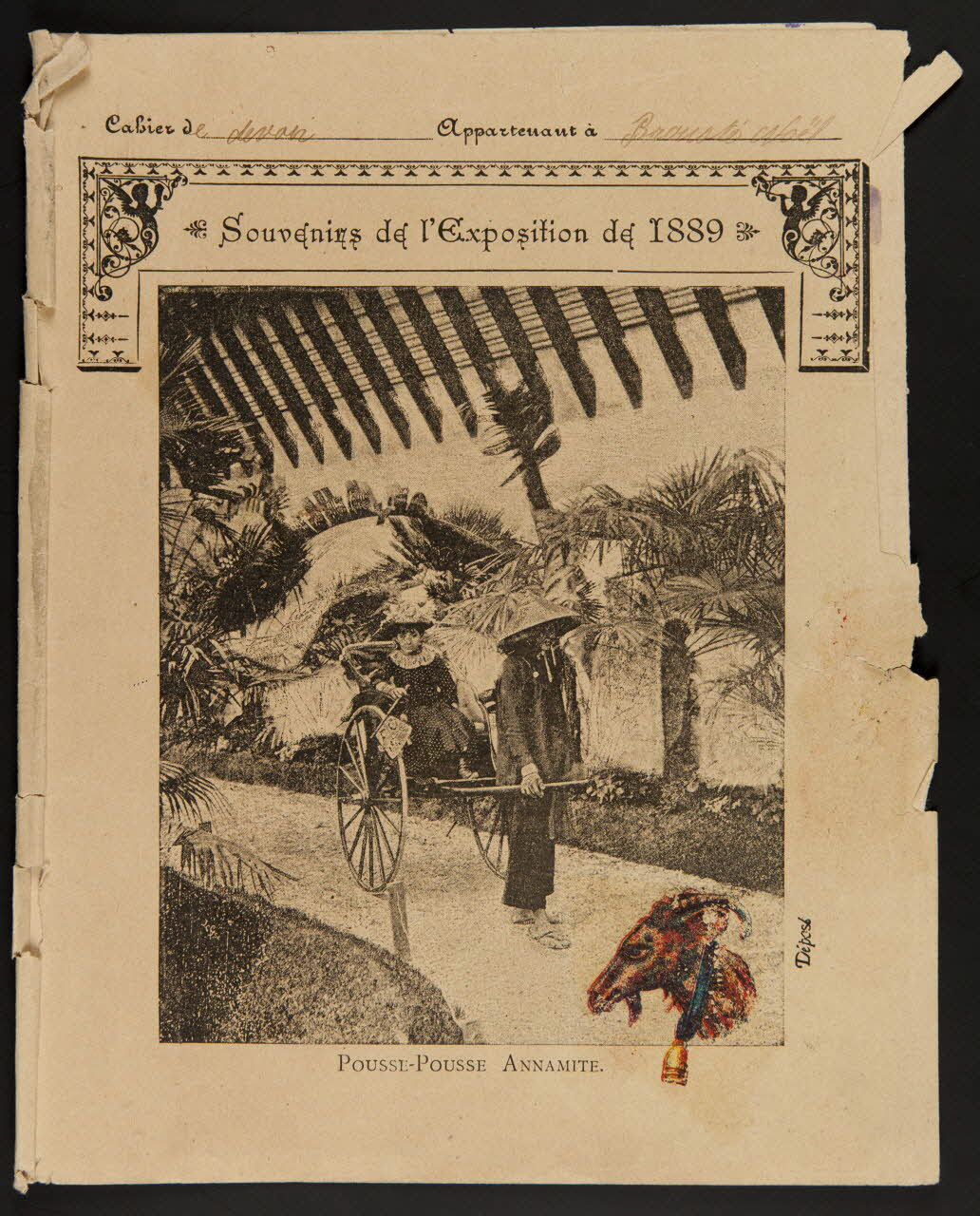 estampe Souvenirs de l'Exposition de 1889  POUSSE-POUSSE ANNAMITE. 1985.61.235 Photo