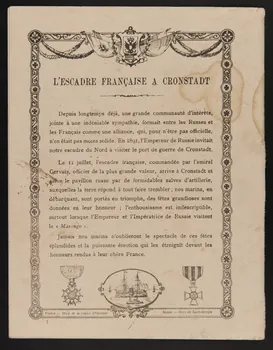 estampe CRONSTADT  -Aout 1891- 1985.61.250 Photo
