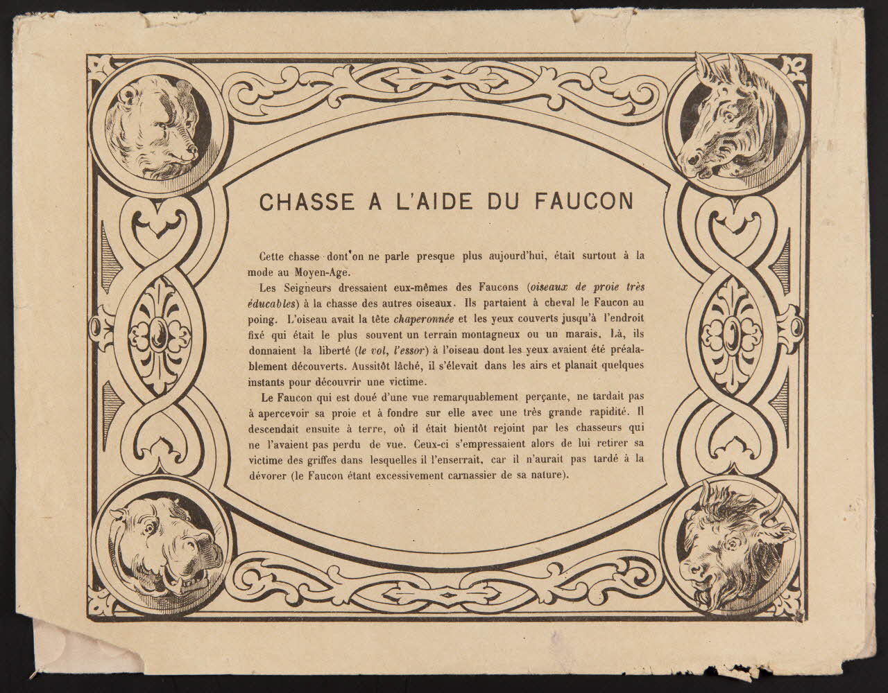 estampe CHASSE A L'AIDE DU FAUCON 1985.61.271 Photo