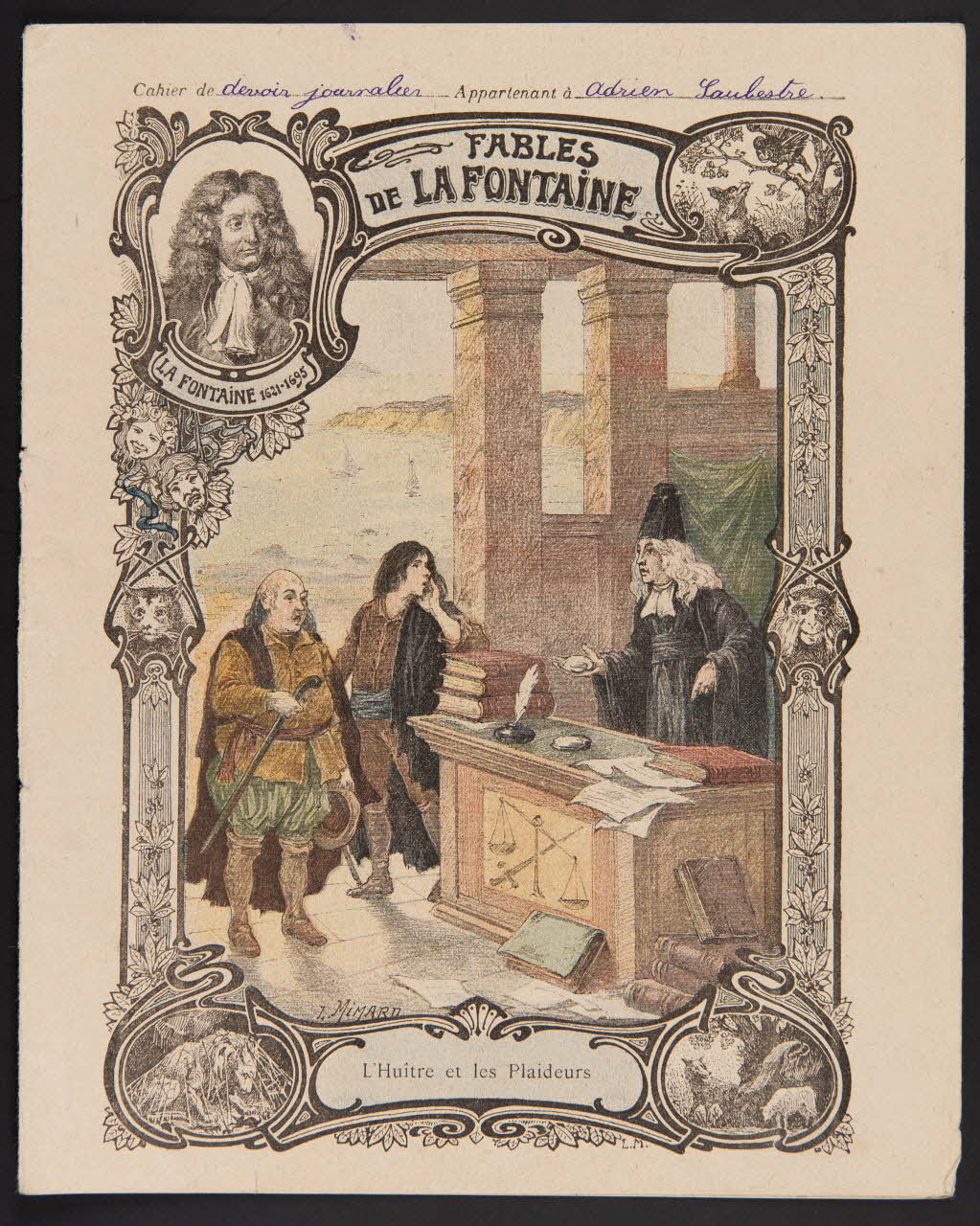 estampe FABLES  DE LA FONTAINE  L'Huître et les Plaideurs 1985.61.279 Photo