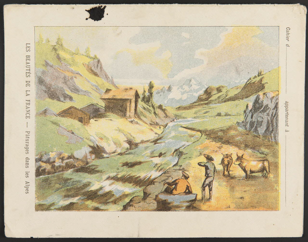 estampe LES BEAUTES DE LA FRANCE - Pâturages dans les Alpes 1985.61.29 Photo
