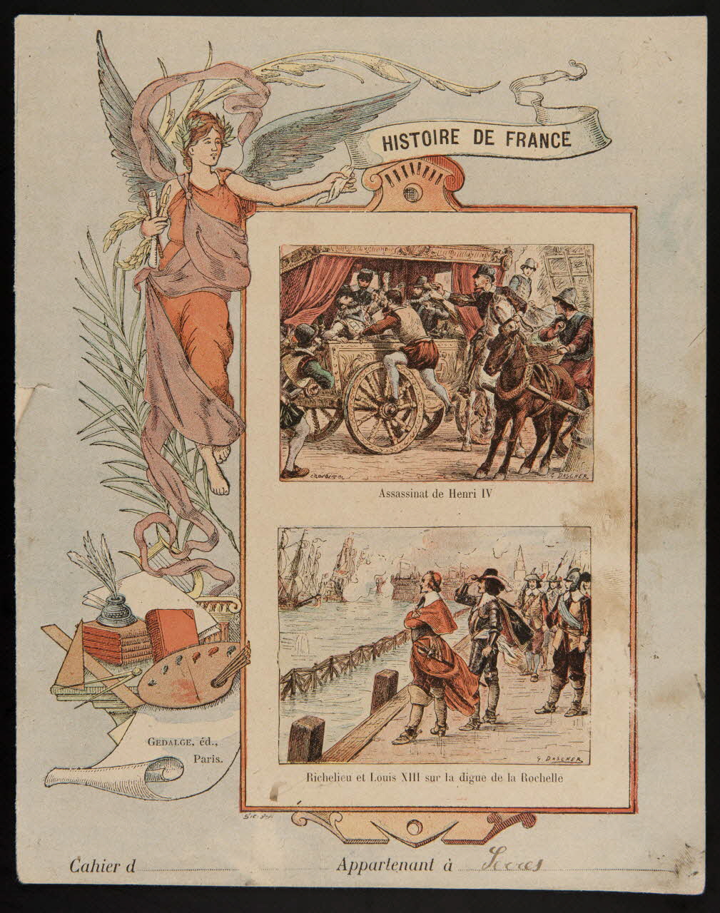 estampe HISTOIRE DE FRANCE  Assassinat de Henri IV  Richelieu et Louis XIII sur la digue de la Rochelle 1985.61.299 Photo