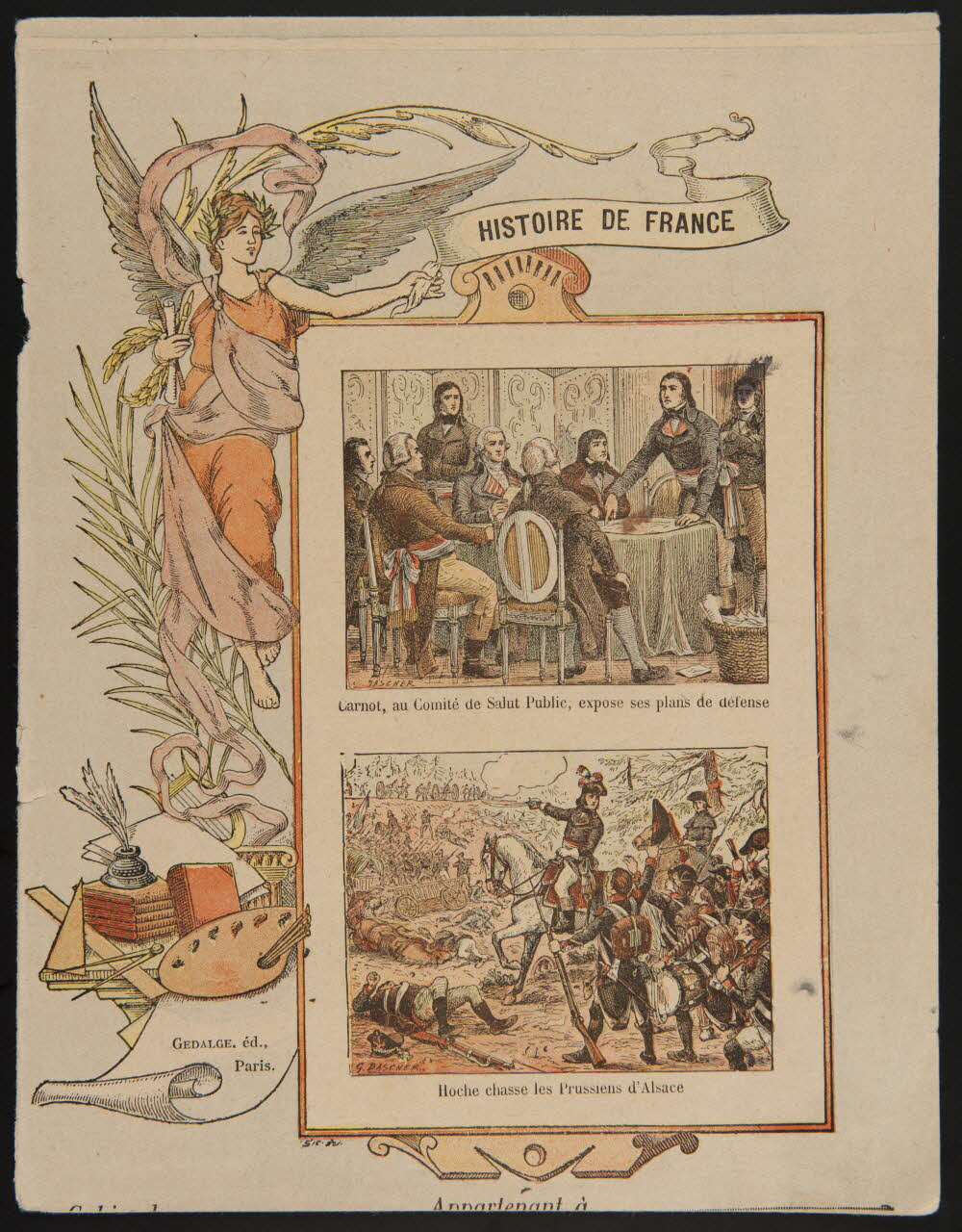 estampe HISTOIRE DE FRANCE  Carnot, au Comité de Salut Public, expose ses plans de défense  Hoche chasse les Prussiens d'Alsace 1985.61.303 Photo