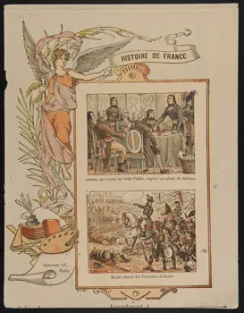estampe HISTOIRE DE FRANCE  Carnot, au Comité de Salut Public, expose ses plans de défense  Hoche chasse les Prussiens d'Alsace 1985.61.303 Photo