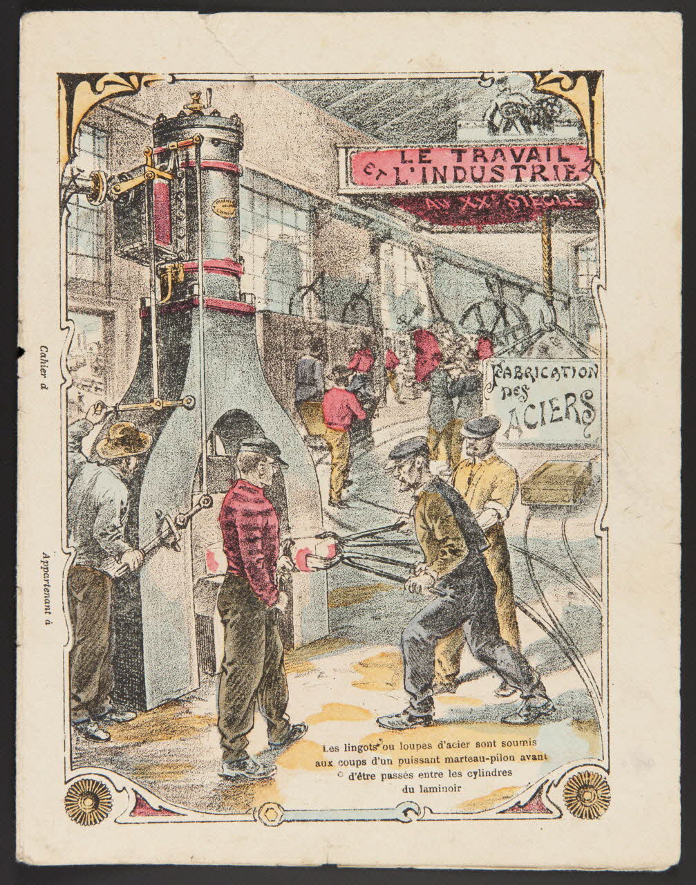 estampe LE TRAVAIL  ET  L'INDUSTRIE  AU XXe SIECLE  FABRICATION  DES  ACIERS 1985.61.6 Photo