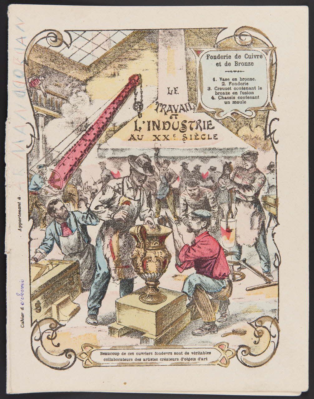 estampe LE  TRAVAIL  ET L'INDUSTRIE  AU XXe SIECLE  Fonderie de Cuivre  et de Bronze 1985.61.7 Photo