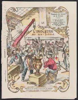 estampe LE  TRAVAIL  ET L'INDUSTRIE  AU XXe SIECLE  Fonderie de Cuivre  et de Bronze 1985.61.7 Photo
