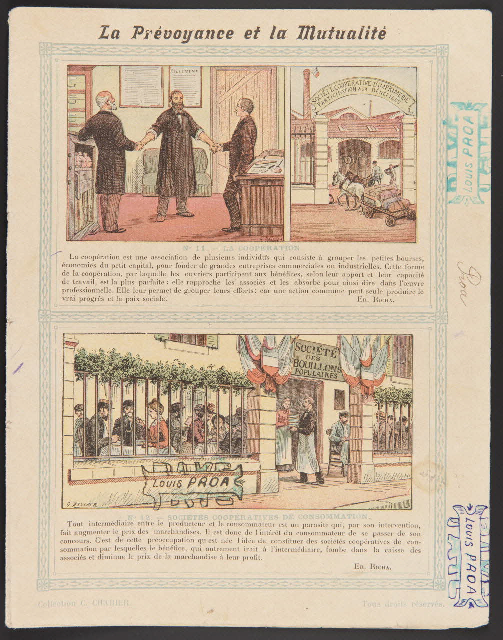 estampe La Prévoyance et la Mutualité 1985.61.8 Photo