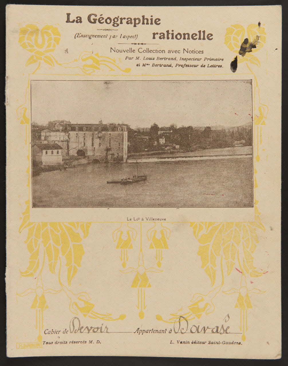 estampe La Géographie  rationelle  Le Lot à Villeneuve 1985.61.85 Photo