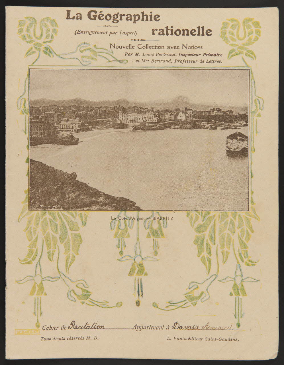 estampe La Géographie  rationelle  La Côte d'Argent - BIARRITZ 1985.61.87 Photo