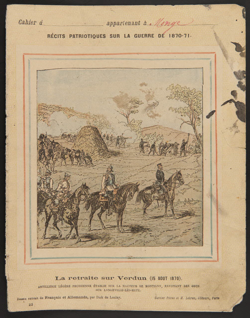 estampe La retraite sur Verdun (15 AOUT 1870). 1985.61.94 Photo