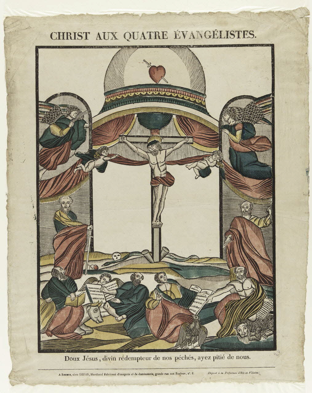 Jean-Marie Le Fas imagerie ancienne CHRIST AUX QUATRE EVANGELISTES. Rennes 1823-1833 1985.62.1 Photo