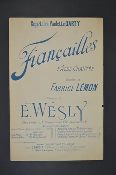 E. Wesly ; Fabrice Lemon ; Paulette Darty ; E. Gaudet chanson petit format 1895-1905 1966.208.7  Photo Mucem
