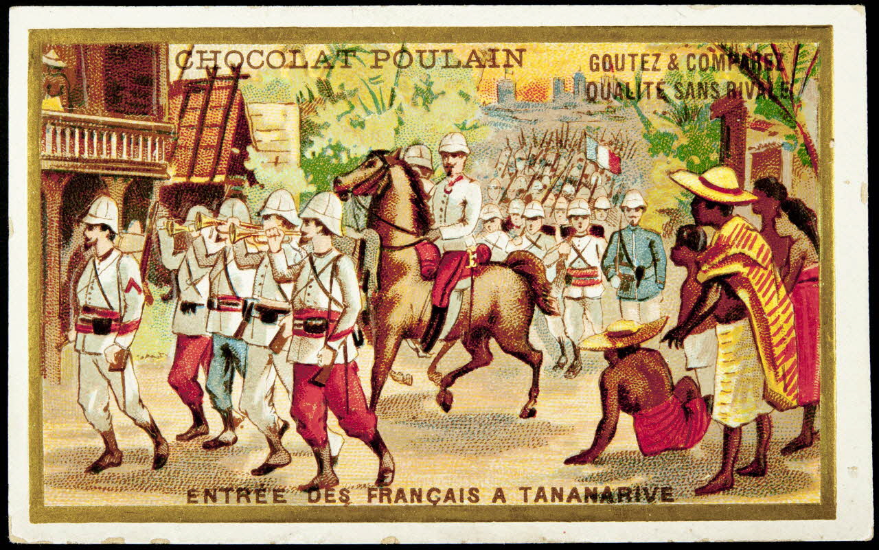 Imprimerie H. Laas ; Poulain carte réclame chromo Paris 1878-1900 1995.1.1121.5 Photo