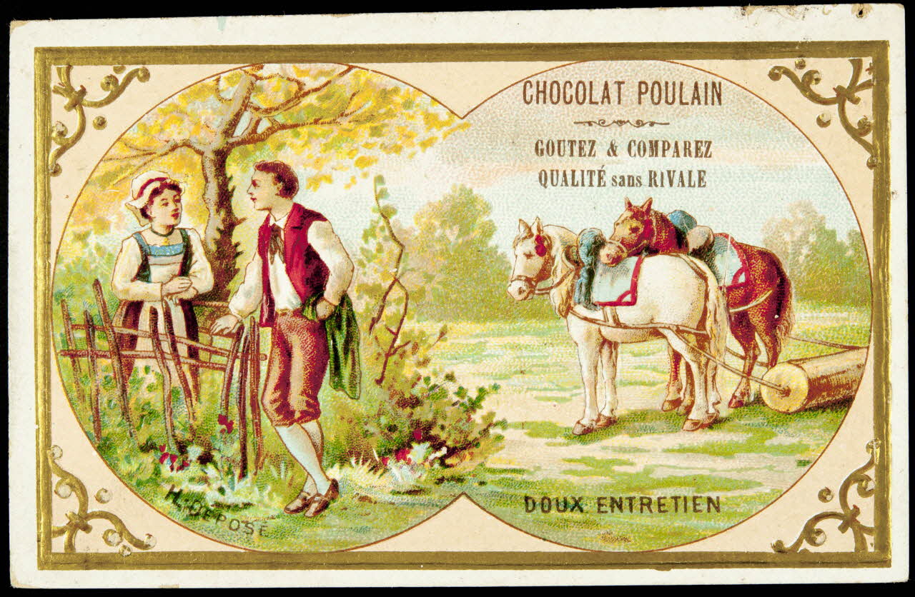 Imprimerie H. Laas ; Poulain carte réclame chromo Paris 1878-1900 1995.1.1122.2 Photo