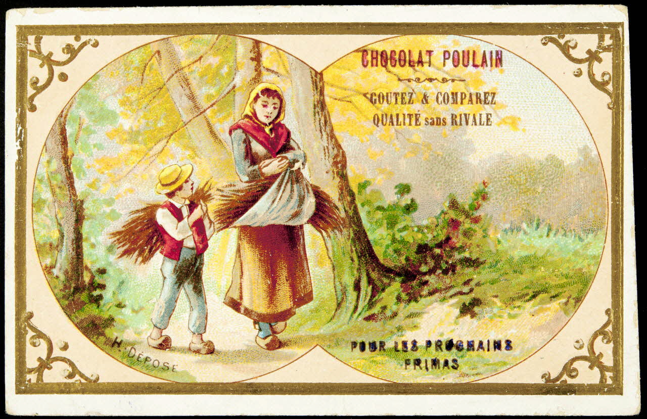 Imprimerie H. Laas ; Poulain carte réclame chromo Paris 1878-1900 1995.1.1122.4 Photo