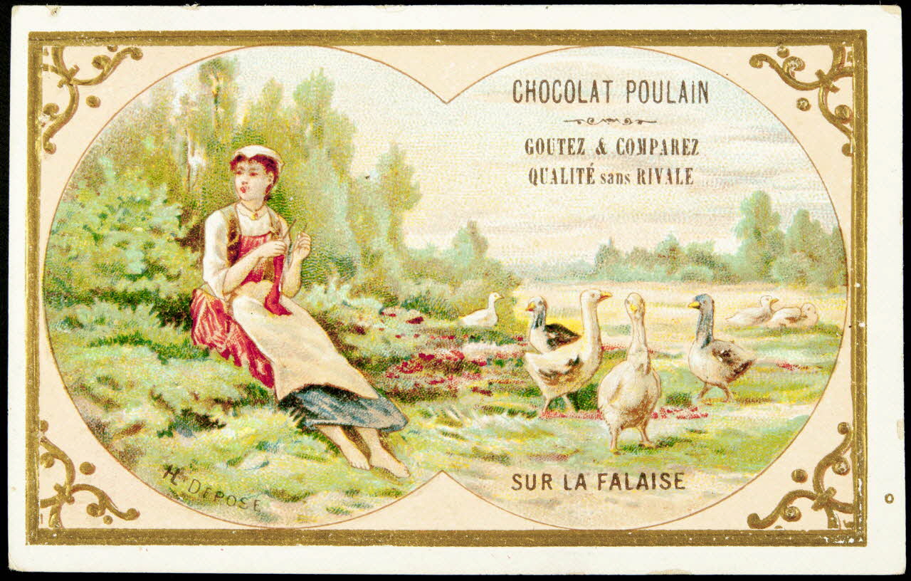 Imprimerie H. Laas ; Poulain carte réclame chromo Paris 1878-1900 1995.1.1122.6 Photo