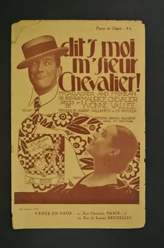 Charles-Louis Pothier ; Albert Willemetz ; Maurice Chevalier ; Yvonne Vallée ; Francis F. Salabert partition de musique petit format 1922 1966.211.1 Photo Mucem