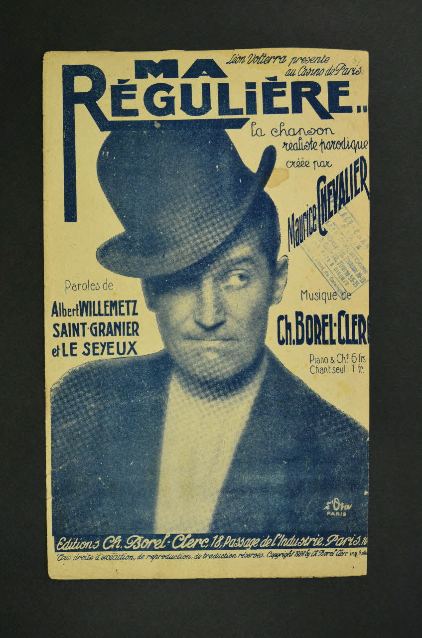 Charles Saint-Granier ; Albert Willemetz ; Jean Le Seyeux ; Charles Borel-Clerc ; Maurice Chevalier partition de musique petit format 1928 1966.211.6 Photo Mucem