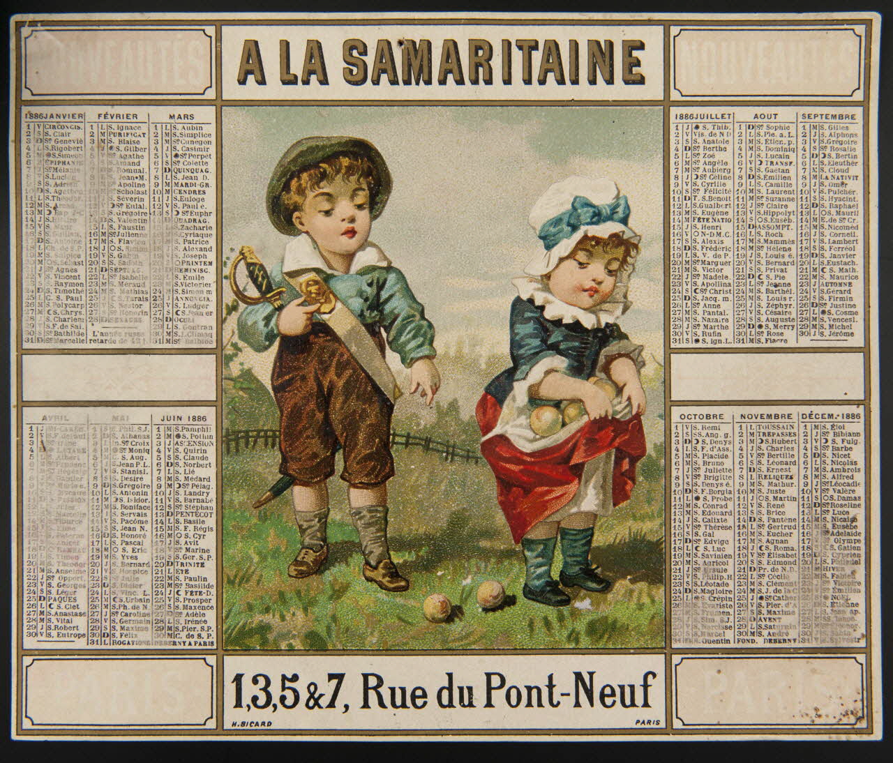 carte réclame chromo Paris 1884-1900 1995.1.1210.3 Photo