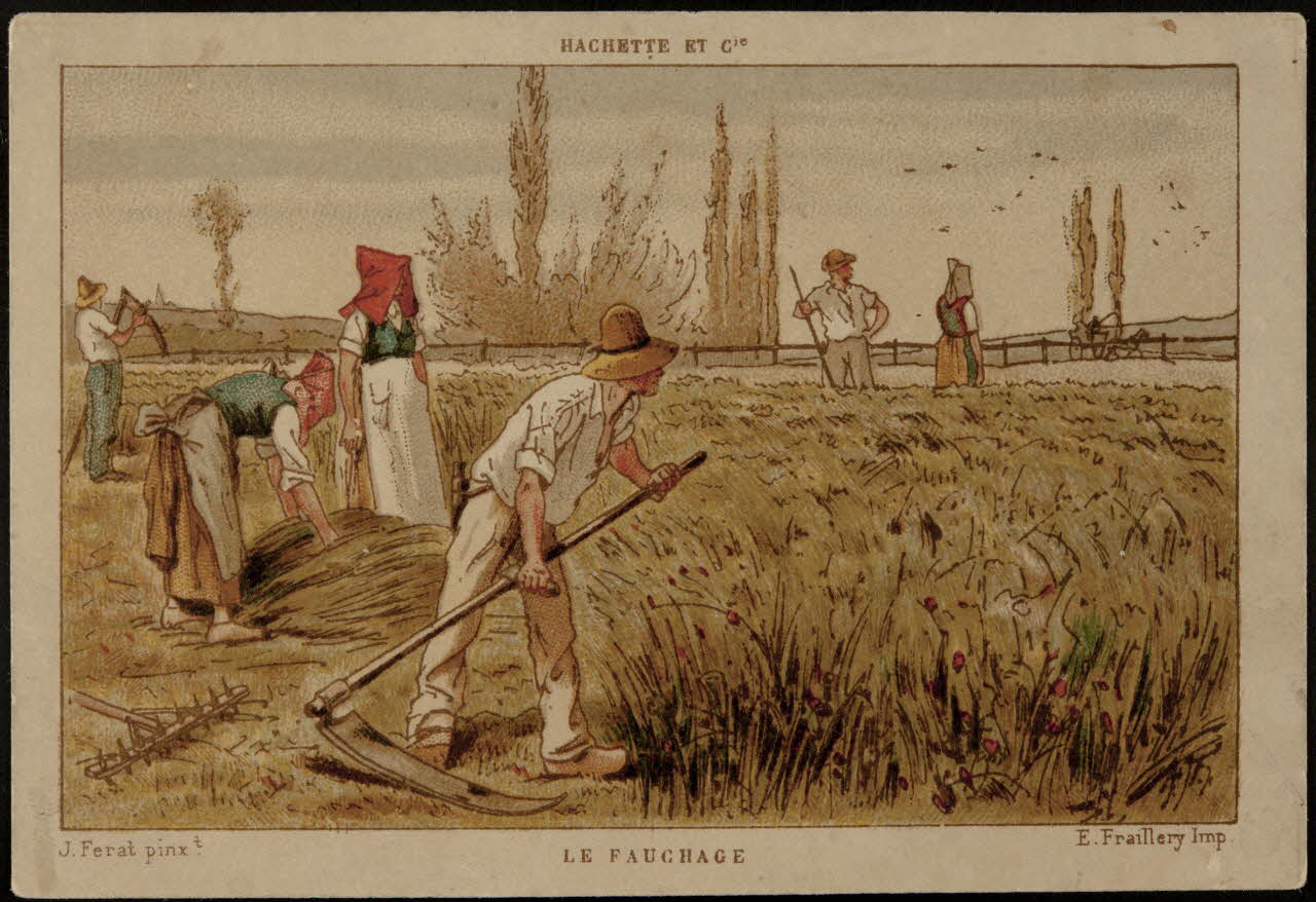 Ferat J. ; Hachette ; Fraillery E. carte réclame chromo Paris 1878-1914 1995.1.1386.5 Photo