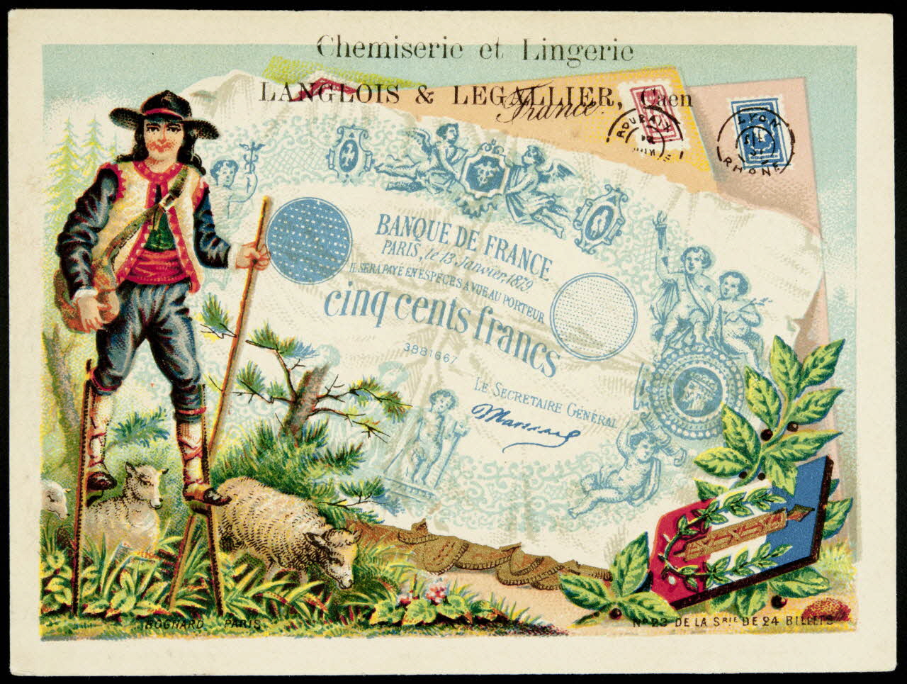 Bognard carte réclame chromo Paris 1876-1890 1995.1.1668.23 Photo